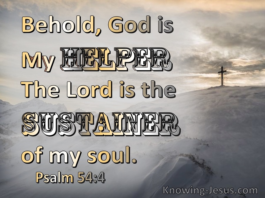 Psalm 54:4 Behold, God Is My Helper (gray)